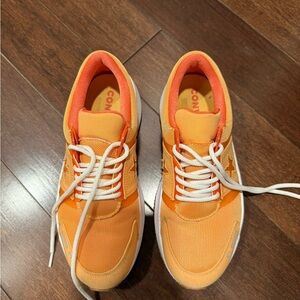 Orange Sneakers with White Laces